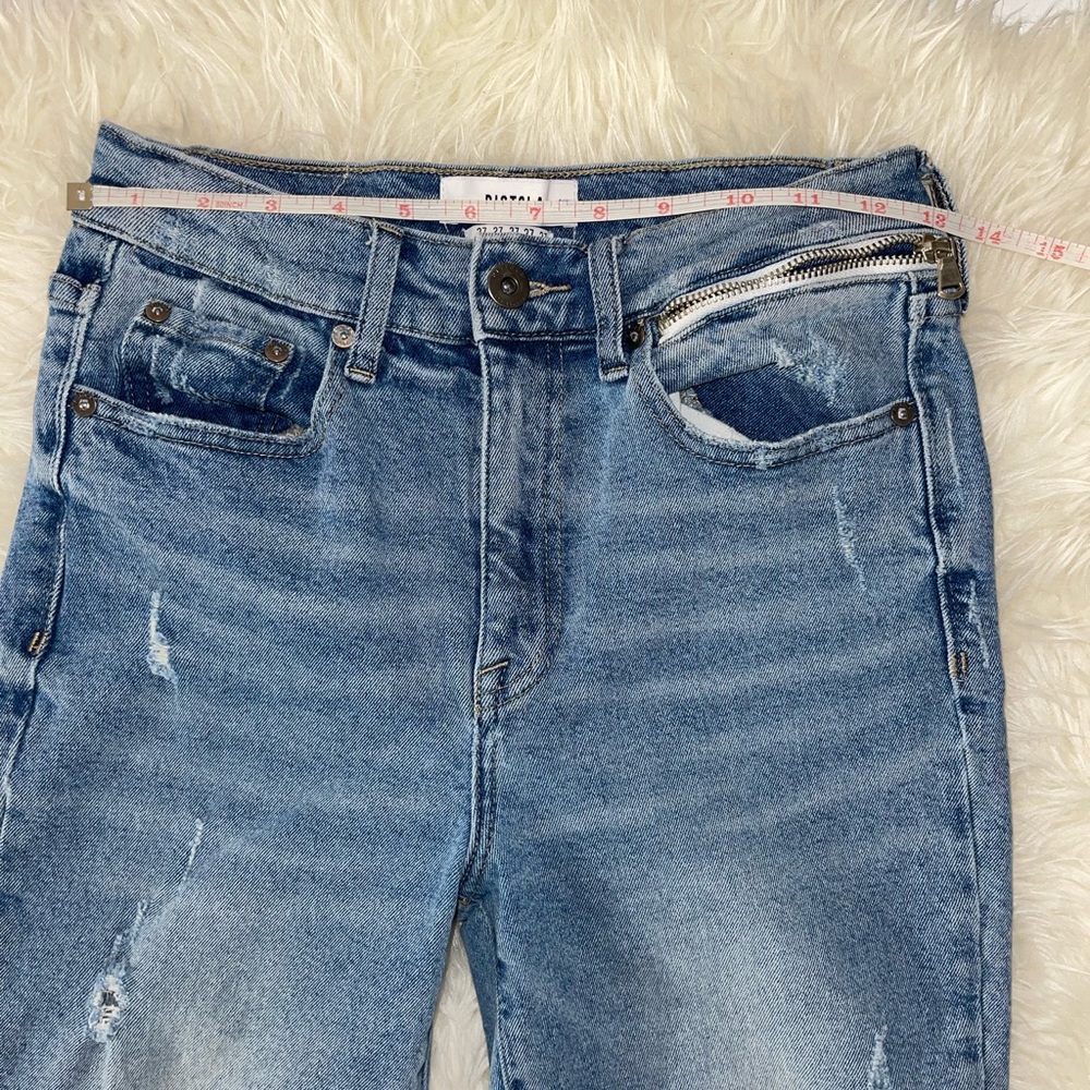 Pistola Fringe Hem Straight Leg Jeans Blue 
High Rise. - Picture 6 of 10